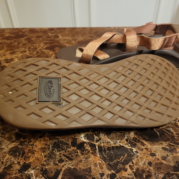 Chaco Rose Gold Metallic Z Cloud Sandals - Picture 5 of 9